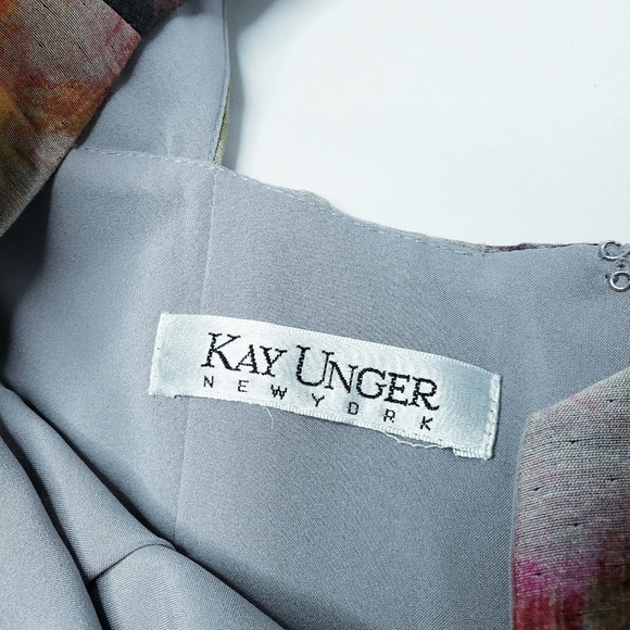 NWT Kay Unger Sleeveless Floral Watercolor Sheath Dress - Picture 11 of 12